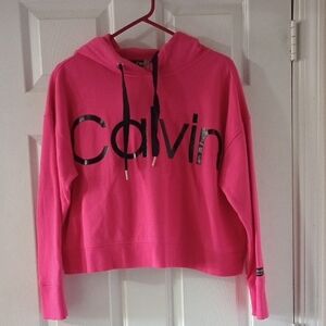Calvin Klein Fuchsia Hoodie with Black Accents